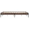 vidaXL Estructura cama madera ingenier&iacute;a metal marr&oacute;n roble 140x190 cm