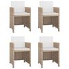 vidaXL Set de comedor de jardín 5 pzas y cojines ratán sintético beige