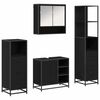 vidaXL Juego de muebles de ba&ntilde;o 4 uds. Roble Negro 65 x 33 x 60 cm