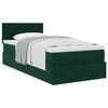 vidaXL Estructura de cama otomana con colch&oacute;n terciopelo verde oscuro