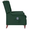 vidaXL Sillón de masaje reclinable de tela verde oscuro