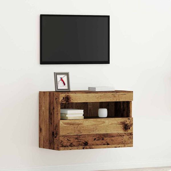 vidaXL Mueble de TV Montado en la Pared Madera vieja 60 x 30 x 40 cm