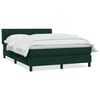 vidaXL Cama box spring con colch&oacute;n terciopelo verde oscuro 160x220 cm