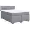 vidaXL Cama box spring con colch&oacute;n tela gris claro 140x200 cm