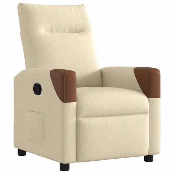 vidaXL Sill&oacute;n reclinable de tela crema