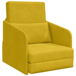 vidaXL Sof&aacute; cama Amarillo 65 x 80 x 83 cm Terciopelo