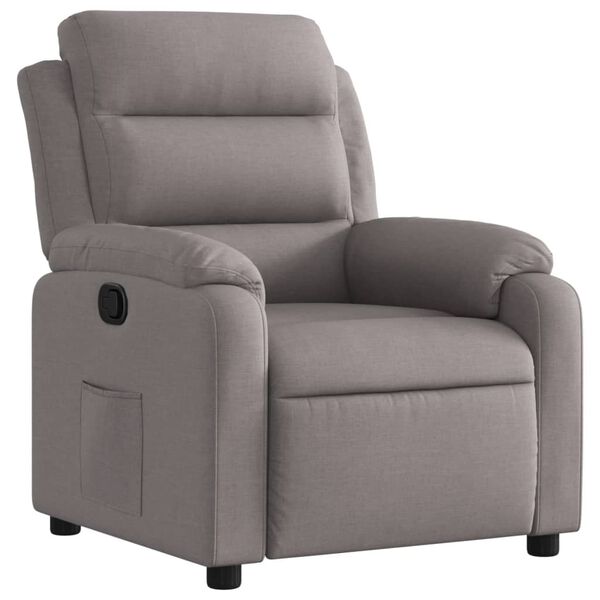 vidaXL Sill&oacute;n reclinable de tela gris taupe