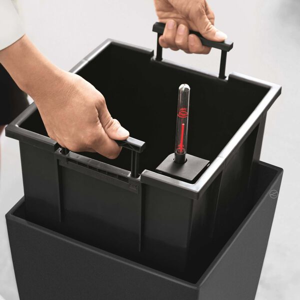 LECHUZA Macetero Cubico 30 ALL-IN-ONE color carbón