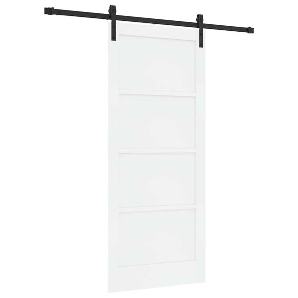 vidaXL Puerta Corredera y Negro 86 x 198,5 cm Madera de pino macizo