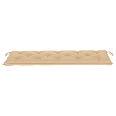 vidaXL Banco Batavia madera maciza de teca con cojín beige 150 cm