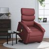 vidaXL Sill&oacute;n de masaje elevable el&eacute;ctrico cuero artificial rojo tinto
