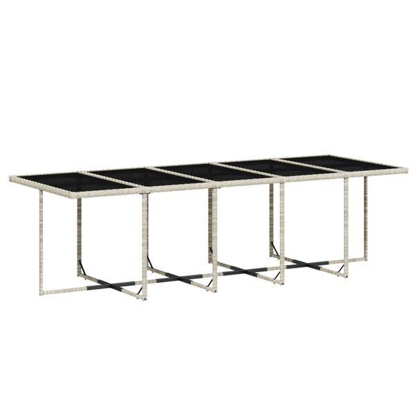 vidaXL Set comedor jard&iacute;n y cojines 15 pzas rat&aacute;n sint&eacute;tico gris claro