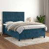 vidaXL Cama box spring con colch&oacute;n terciopelo azul oscuro 140x190 cm
