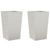 vidaXL Jardineras 2 uds de acero inoxidable 45x45x75 cm