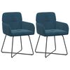 vidaXL Sillas de comedor 2 uds. Terciopelo Azul 59 x 56,5 x 86 cm