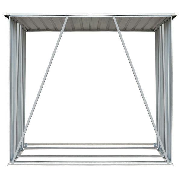 vidaXL Casetilla leña acero galvanizado gris antracita 163x83x154 cm