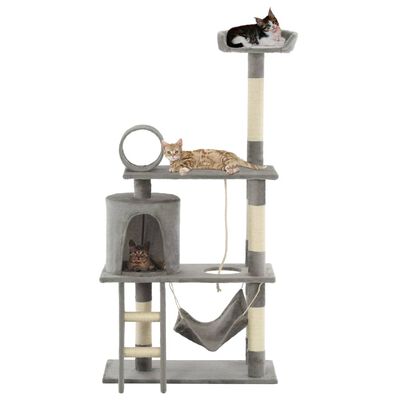 vidaXL Rascador para gatos con poste de sisal 140 cm gris