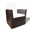 vidaXL Set muebles de jardín 4 piezas y cojines ratán sintético marrón