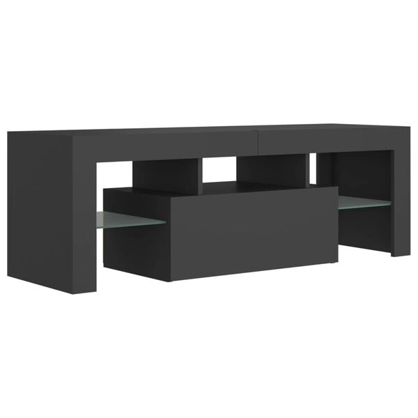 vidaXL Mueble de TV con luces LED gris 120x35x40 cm