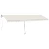 vidaXL Toldo autom&aacute;tico con LED sensor de viento crema 600x350 cm