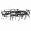vidaXL Set de comedor jard&iacute;n 9 piezas cojines rat&aacute;n polivin&iacute;lico negro