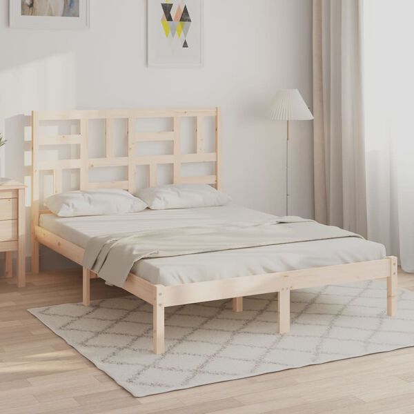 vidaXL Estructura de cama madera maciza 120x190 cm