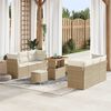 vidaXL Conjunto de sof&aacute; de jard&iacute;n 9 pcs Beige rat&aacute;n sint&eacute;tico