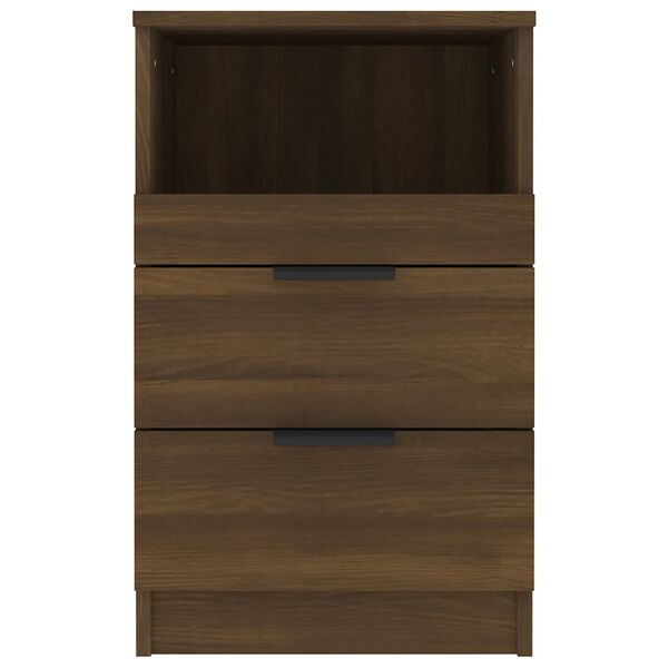 vidaXL Mesitas de noche 2 uds madera contrachapada color roble marr&oacute;n
