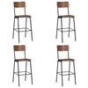 vidaXL Taburetes de cocina 4 unidades madera contrachapada y acero