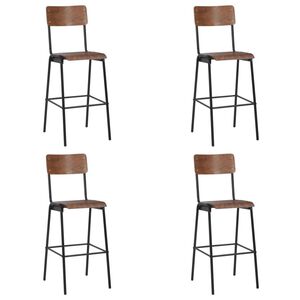 vidaXL Taburetes de cocina 4 unidades madera contrachapada y acero