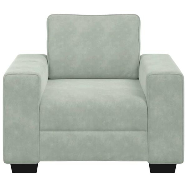 vidaXL Sill&oacute;n sof&aacute; gris claro 100x77x82 cm terciopelo