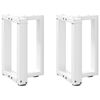 vidaXL Patas para mesa de centro en forma de T (2 unidades), color blanco, 28 x 25 x (42-43) cm, acero