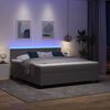 vidaXL Cama Box Spring LED Gris claro y . 180 x 200 cm Tela de Pana