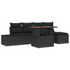 vidaXL Conjunto de sof&aacute;s de jard&iacute;n 6 uds. Negro rat&aacute;n sint&eacute;tico