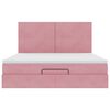 vidaXL Estructura de cama otomana colchones terciopelo rosa 160x200cm