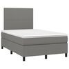 vidaXL Cama box spring con colch&oacute;n y LED tela gris oscuro 120x200 cm