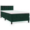 vidaXL Cama box spring con colch&oacute;n terciopelo verde oscuro 90x190 cm