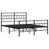 vidaXL Estructura cama sin colch&oacute;n con estribo metal negro 120x200 cm