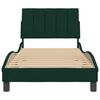 vidaXL Estructura de cama sin colch&oacute;n Hanko terciopelo verde oscuro 90x190cm