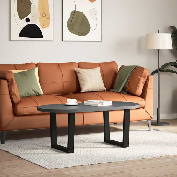 vidaXL Patas para mesa de centro en forma de V (2 unidades), color negro, 60 x (42-43,3) cm, acero