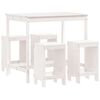 vidaXL Set de mesa y taburetes altos jard&iacute;n 5 pzas madera pino blanco