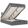 vidaXL Cama otomana con colch&oacute;n y LED tela gris oscuro 120x200 cm