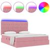 vidaXL Cama con tira de luces LED Rosa 200 x 200 cm Terciopelo