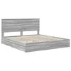 vidaXL Cama con almacenamiento con cabecera Gris Sonoma 200 x 200 cm