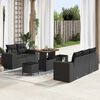vidaXL Conjunto de sof&aacute;s de jard&iacute;n 8 pcs Negro rat&aacute;n sint&eacute;tico