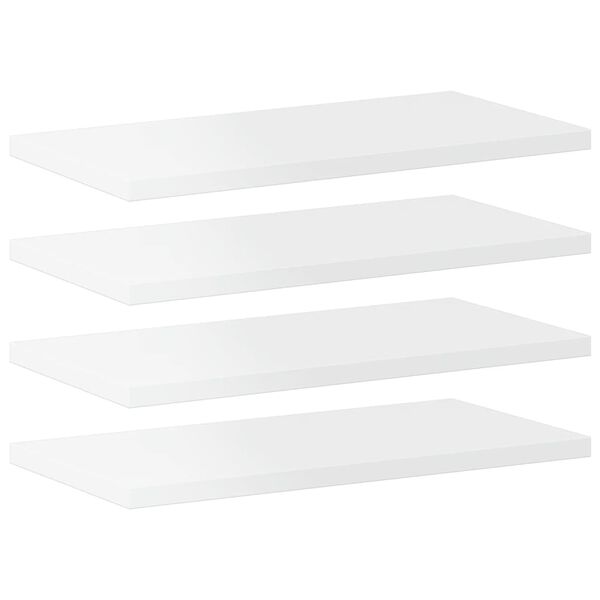 vidaXL Estante estanter&iacute;a 4uds contrachapada blanco brillo 40x20x1,5cm