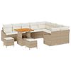 vidaXL Conjunto de sof&aacute;s de jard&iacute;n 12 pcs Beige rat&aacute;n sint&eacute;tico