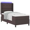 vidaXL Cama tipo Box Spring con colch&oacute;n Marr&oacute;n oscuro 90 x 190 cm tela