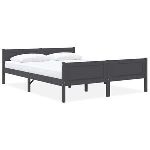 vidaXL Estructura de cama sin colch&oacute;n madera de pino gris 140x200 cm
