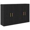 vidaXL Mueble de pared 2 pcs Roble Negro 69,5 x 34 x 90 cm